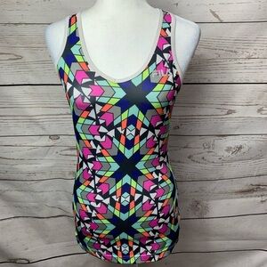 EUC Fila Geometric Print Racerback Tank Top